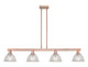 Innovations - 716-4I-AC-G422 - Four Light Island Pendant - Arcadia - Antique Copper