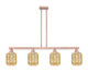 Innovations - 716-4I-AC-G460-7ME - Four Light Island Pendant - Arcadia - Antique Copper