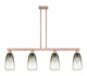 Innovations - 716-4I-AC-G480-6SL - Four Light Island Pendant - Arcadia - Antique Copper