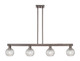 Innovations - 716-4I-OB-G122C-6CL - Four Light Island Pendant - Arcadia - Oil Rubbed Bronze