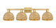 Innovations - 716-4W-BB-RBD-8-NAT - Four Light Bath Vanity - Arcadia - Brushed Brass