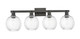 Innovations - 716-4W-BK-G458-7CL - Four Light Bath Vanity - Arcadia - Matte Black