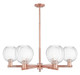 Innovations - 716-6CR-AC-G458-7CL - Six Light Chandelier - Arcadia - Antique Copper
