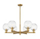 Innovations - 716-6CR-BB-G458-7CL - Six Light Chandelier - Arcadia - Brushed Brass