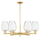 Innovations - 716-6CR-SG-G457-6CL - Six Light Chandelier - Arcadia - Satin Gold