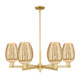 Innovations - 716-6CR-SG-G457-6ME - Six Light Chandelier - Arcadia - Satin Gold