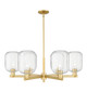 Innovations - 716-6CR-SG-G460-7CL - Six Light Chandelier - Arcadia - Satin Gold