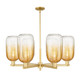 Innovations - 716-6CR-SG-G482-7AM - Six Light Chandelier - Arcadia - Satin Gold