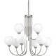 Progress Lighting - P400061-009 - Nine Light Chandelier - Carisa - Brushed Nickel