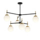 Progress Lighting - P400470-319 - Six Light Chandelier - Rigsby - Matte Black and Brushed Gold
