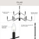 Pilar Nine Light Chandelier (P400474-31M)