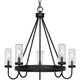 Progress Lighting - P550130-31M - Five Light Outdoor Chandelier - Swansea - Matte Black