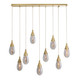 Arteriors - DLC56 - Nine Light Chandelier - Giselle - Smoke Luster/Antique Brass