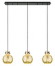 Innovations - 123-410-1PS-BK-G410-8ME - Three Light Linear Pendant - Newton - Matte Black