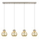Innovations - 124-410-1PS-SN-G410-8ME - Four Light Linear Pendant - Newton - Brushed Satin Nickel