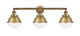 Innovations - 205-BB-HFS-62-BB - Three Light Bath Vanity - Franklin Restoration - Brushed Brass