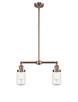 Innovations - 209-AC-G314 - Two Light Island Pendant - Franklin Restoration - Antique Copper