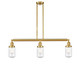 Innovations - 213-SG-G314 - Three Light Island Pendant - Franklin Restoration - Satin Gold
