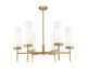 Innovations - 463-6CR-BB-G463-12WH - Six Light Chandelier - Downtown Urban - Brushed Brass