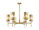 Innovations - 463-6CR-BB-G463-8ME - Six Light Chandelier - Downtown Urban - Brushed Brass
