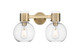 Innovations - 464-2W-BB-G464B-7CL - Two Light Bath Vanity - Downtown Urban - Brushed Brass