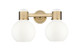 Innovations - 464-2W-BB-G464B-7GW - Two Light Bath Vanity - Downtown Urban - Brushed Brass