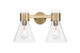 Innovations - 464-2W-BB-G464C-7CL - Two Light Bath Vanity - Downtown Urban - Brushed Brass