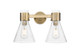 Innovations - 464-2W-BB-G464C-7SDY - Two Light Bath Vanity - Downtown Urban - Brushed Brass