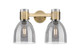 Innovations - 464-2W-BB-G464D-7SM - Two Light Bath Vanity - Downtown Urban - Brushed Brass