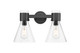 Innovations - 464-2W-BK-G464C-7CL - Two Light Bath Vanity - Downtown Urban - Matte Black