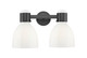 Innovations - 464-2W-BK-G464D-7GW - Two Light Bath Vanity - Downtown Urban - Matte Black