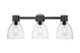 Innovations - 464-3W-BK-G464D-7CL - Three Light Bath Vanity - Downtown Urban - Matte Black