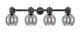 Innovations - 464-4W-BK-G464B-7SM - Four Light Bath Vanity - Downtown Urban - Matte Black