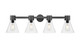 Innovations - 464-4W-BK-G464C-7CL - Four Light Bath Vanity - Downtown Urban - Matte Black