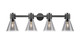 Innovations - 464-4W-BK-G464C-7SM - Four Light Bath Vanity - Downtown Urban - Matte Black