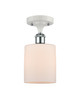 Innovations - 516-1C-WPC-G111 - One Light Semi-Flush Mount - Ballston - White Polished Chrome