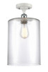 Innovations - 516-1C-WPC-G112-L - One Light Semi-Flush Mount - Ballston - White Polished Chrome