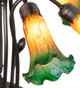 Amber/Green Tiffany Pond Lily Seven Light Chandelier (11584)