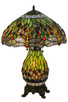 Meyda Tiffany - 118845 - Two Light Table Lamp - Tiffany Hanginghead Dragonfly - Antique Brass