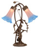 Meyda Tiffany - 11943 - Two Light Accent Lamp - Pink Pond Lily - Mahogany Bronze