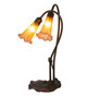 Amber/Purple Pond Lily Two Light Accent Lamp (13008)