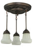 Meyda Tiffany - 130778 - Three Light Semi-Flushmount - White Puffy Rose - Mahogany Bronze