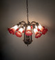Pink/White 12 Light Chandelier (130935)