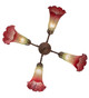 Seafoam/Cranberry Four Light Fan Light (261501)