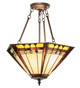 Meyda Tiffany - 262190 - Three Light Semi-Flushmount - Albuquerque - Mahogany Bronze