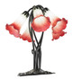 Red/Seafoam Five Light Table Lamp (262214)