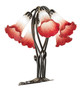 Pink/White Five Light Table Lamp (262217)