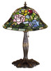Meyda Tiffany - 26321 - One Light Table Lamp - Tiffany Rosebush - Purple/Blue Burgundy Pink Purple/Blue