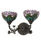 Tiffany Cabbage Rose Two Light Wall Sconce (263351)