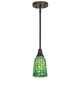 Meyda Tiffany - 275513 - LED Mini Pendant - Terra Esmeralda - Mahogany Bronze
